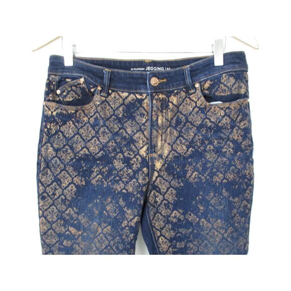 Chicos The Platinum Jegging Jeans Size 0.5 Small 6 Gold Coated Dark Wash 32x27 - Picture 2 of 14